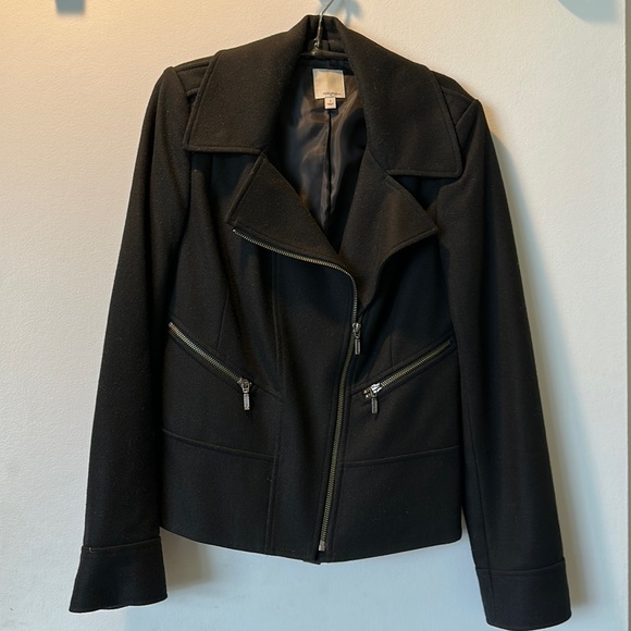 Halogen Asymmetrical Black Zip Blazer - Picture 1 of 8